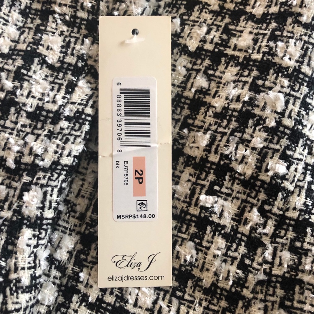 2xHPπNWT ELIZA J Black & White Tweed Dress - Picture 5 of 13